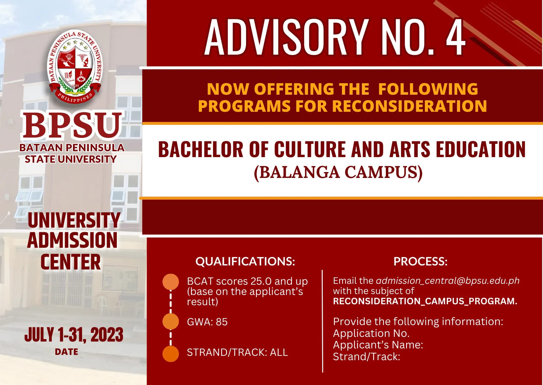 The Official Website of Bataan Peninsula State University